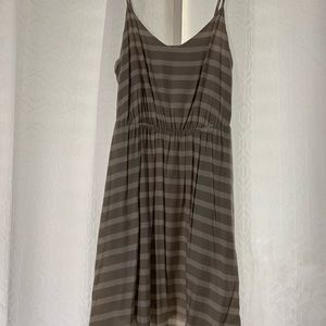 Lauren Conrad Gray and White Stripe Dress